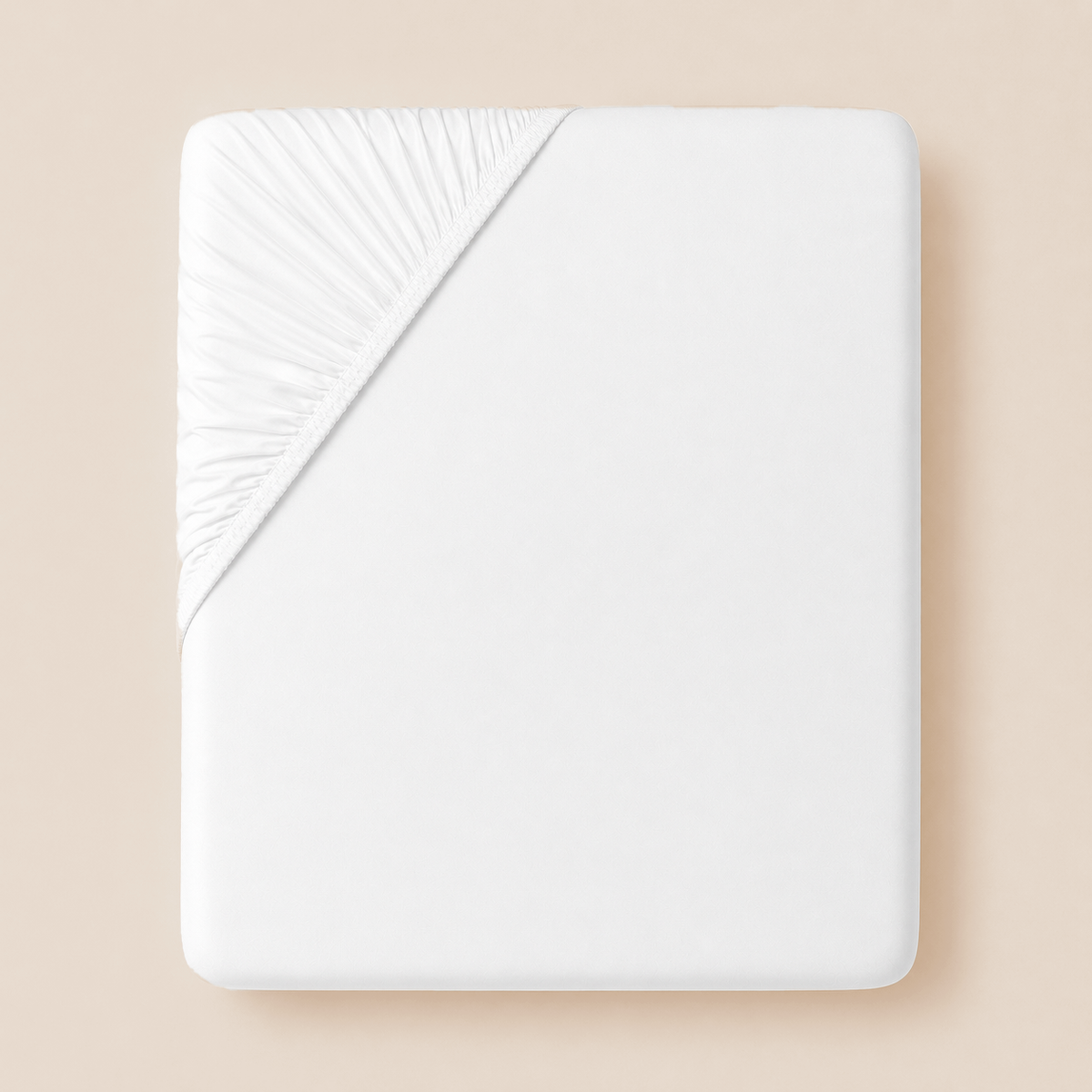 Bed Fitted Sheet, LUX White